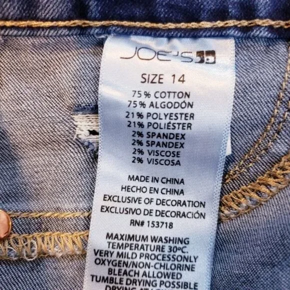 Joe's Jeans Distressed Frayed Hem Classic Denim Jean Skirt Girls Size 14 - Picture 9 of 10